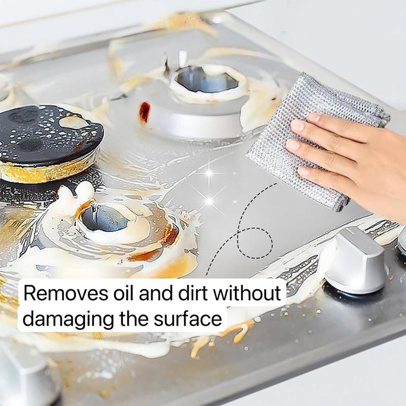 10 PCS New Upgrade double-Layer Non-Scratch Multipurpose Steel Wire Dishcloths - Reusable Quick-Dry Odor-Free Scrub Cloths for Dishes, Kitchen Cleaning Cloths for Cookware, Sinks, Dishes, Stove Tops