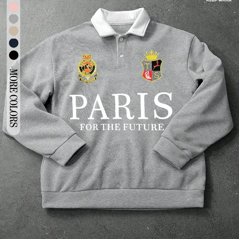 Men's American Street-Style Baggy Long-Sleeve Sweatshirt, Casual Vintage Holiday Wear Vibe, Comfortable Campus Fit