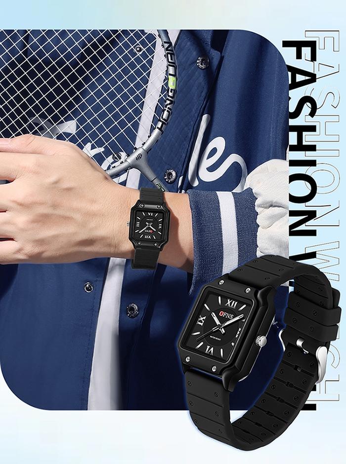 1Pcs brand fashionable square women's watch waterproof, soft and comfortable silicone strap women's watch, elegant watch suitable for women, casual women's watch, quartz simulated lady watch, suitable for mothers, daughters, female friends' birthday gifts