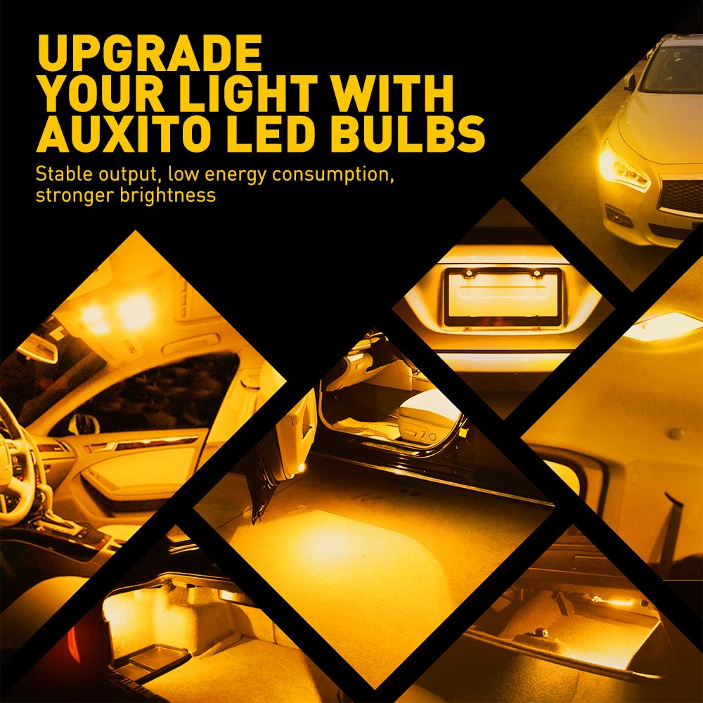 AUXITO 10x White LED T10 194 168 W5W Interior Map Dome Trunk License Plate Light Bulbs