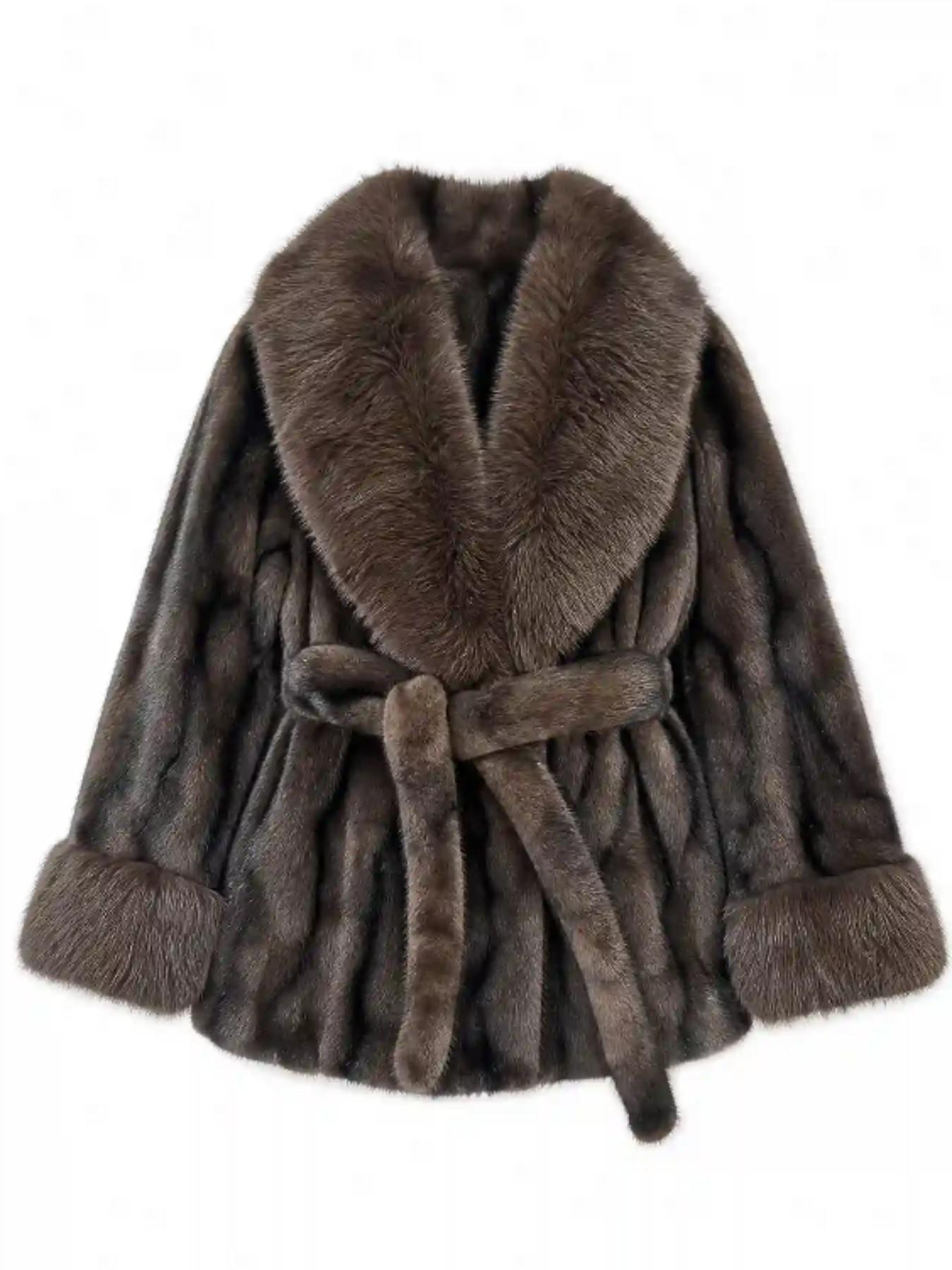 2026 Fall Winter New European Style Casual Fashion High-End Light Luxury Warm Cozy Faux Fake Fur Women's Coat Jackets, Stylish and Comfortable Outerwear for Cold Weather