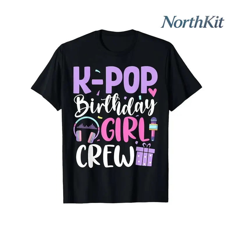 Kpop Birthday Team Korean Pop Celebration Tshirt Comfortable Men'S Fit Crew Neck Style Super Soft Breathable Moisturewicking Casual Summer Shirt Essential Trendy Tee Retro Casual Short-Sleeved T-Shirt with a Round Neck And Printe