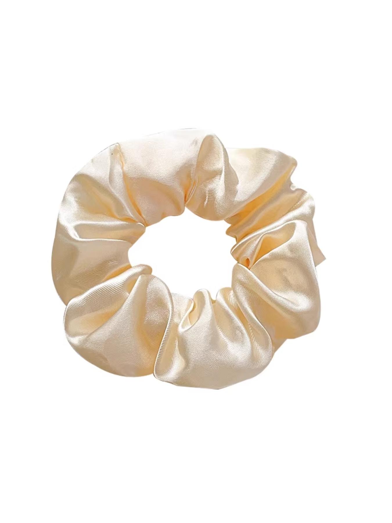 6 Pcs Plain Fabric Scrunchies Set, Elegant All-Season Hair Ties, Large & Small Sizes, Perfect for Lazy Ponytails, Durable and Versatile