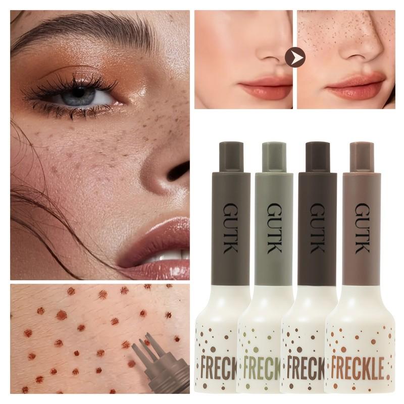 Waterproof Freckle Stamp Pen, 5-Point Natural Fake Freckles Makeup Pen, Quick-Dry & Smudge-Proof Long-Wear, Skin-Friendly Formula, Easy to Create Realistic Freckle Look, 4 Vibrant Shades for All Skin Tones