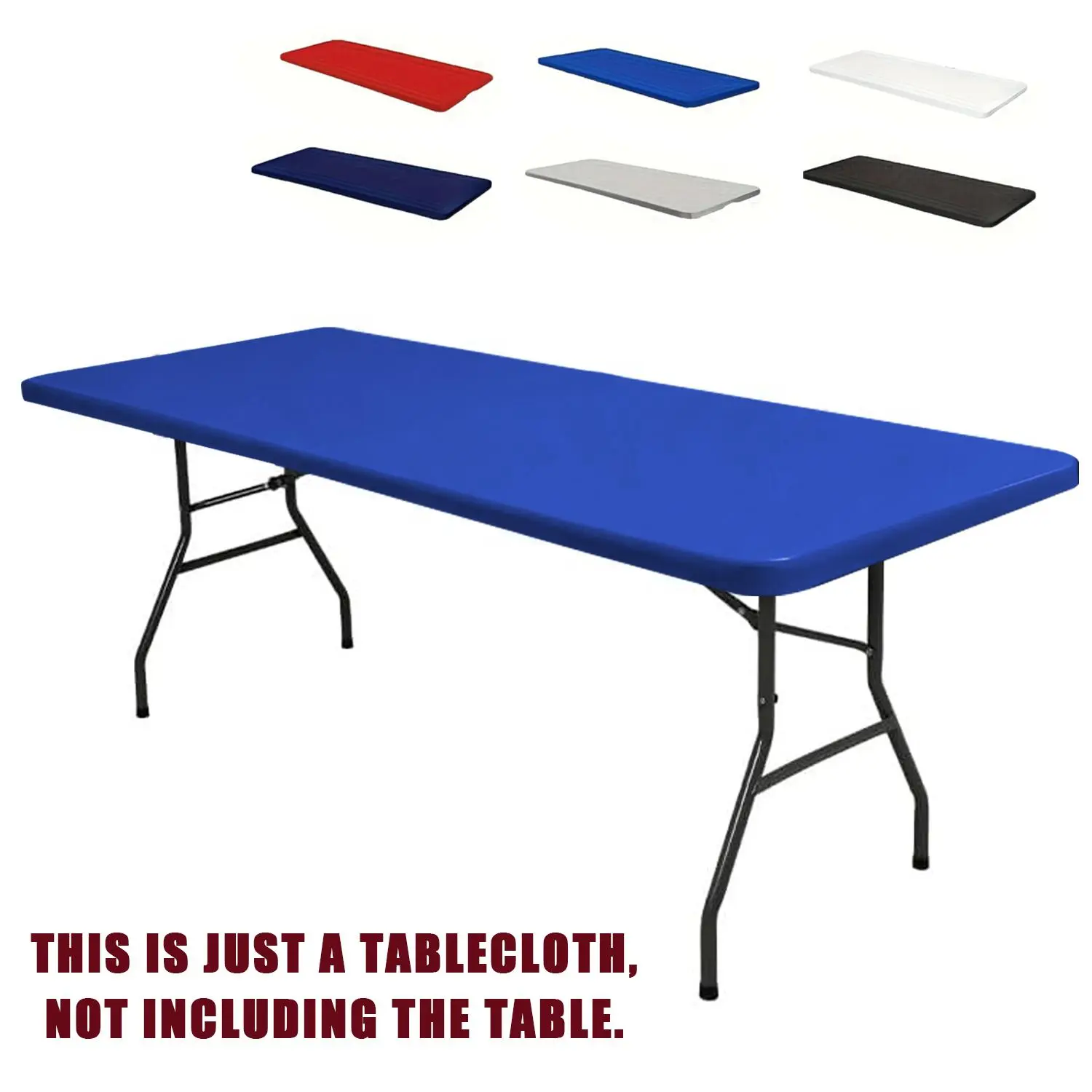 Stretch Table Cover for 6ft Tables, Washable Elastic Rectangle Tablecloth, Fits Indoor Outdoor Parties, Weddings, Picnics, 1/6 Pack Available