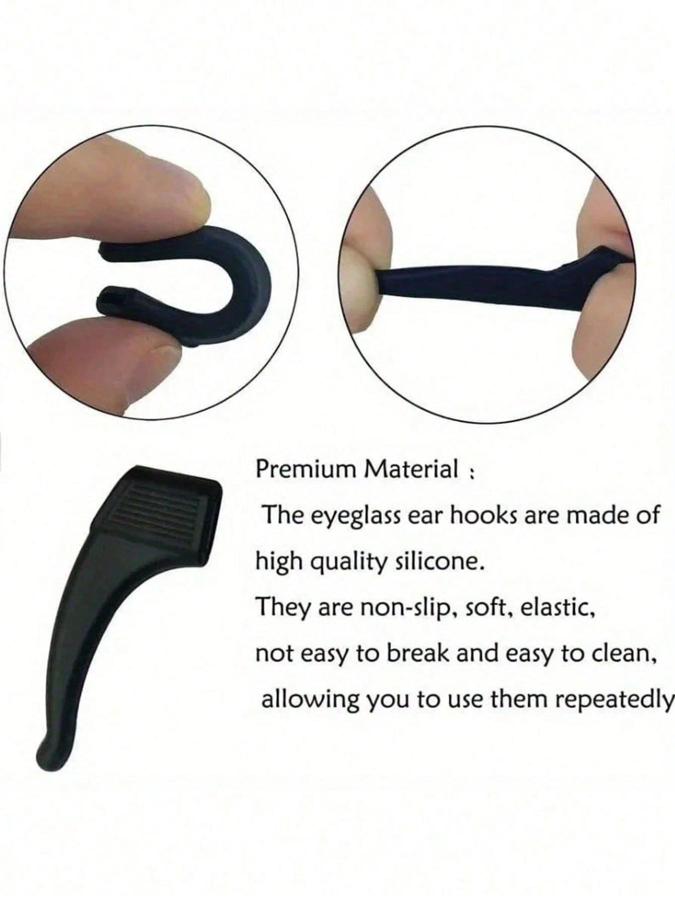 Silicone Anti-Slip Ear Grip Hooks for Glasses，Anti-slip Silicone Ear Grip Glasses Eyeglasses Leg Ear Hook - Secure Eyewear Retainers, Plastic Material, Ideal for Securing Eyeglasses and Temple Tips, Accessory for Eyeglasse