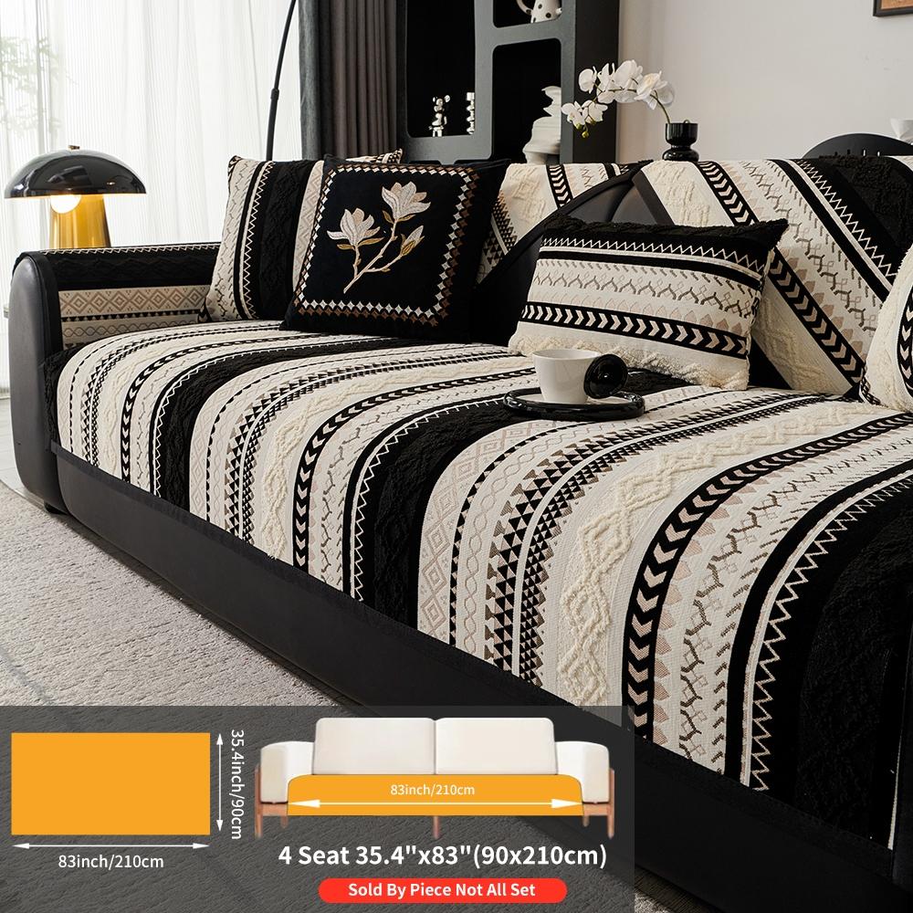 Boho Style Geometric Pattern Sofa Cover, Non-slip Sofa Mat, Fashionable Sofa Protector, Dustproof Sofa Protector, Durable Home Essentials for Living Room #TOP PICKS