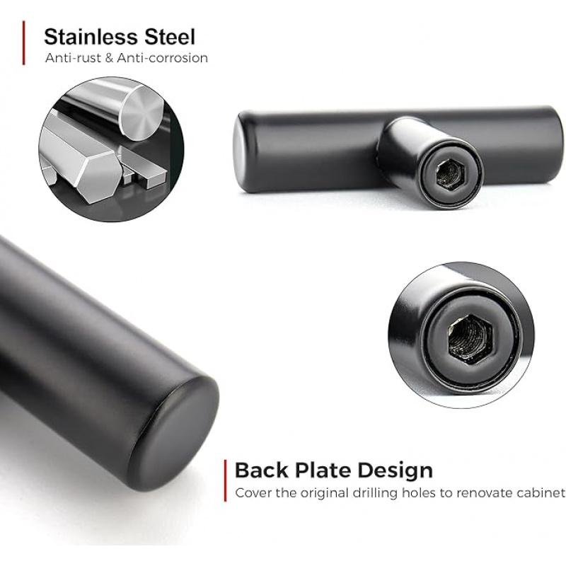 14-Pack 1.97 Inch (Approx. 5 cm) Cabinet Knobs, Single Hole Matte Black Cabinet Hardware, Stainless Steel Kitchen Drawer Pulls for Cabinets & Wardrobes, Door Hardware