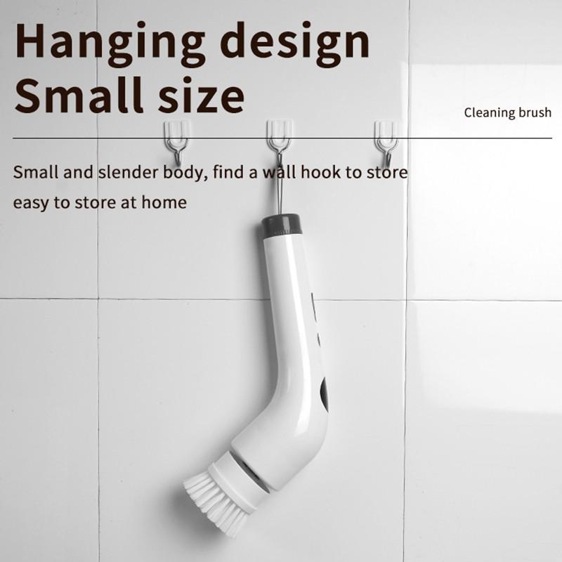 Multifunctional Electric Rotating Cleaning Brush, Wireless Bathtub and Tile Cleaner, LED Display Shower Brush, 2 Speeds, 7 Replaceable Heads