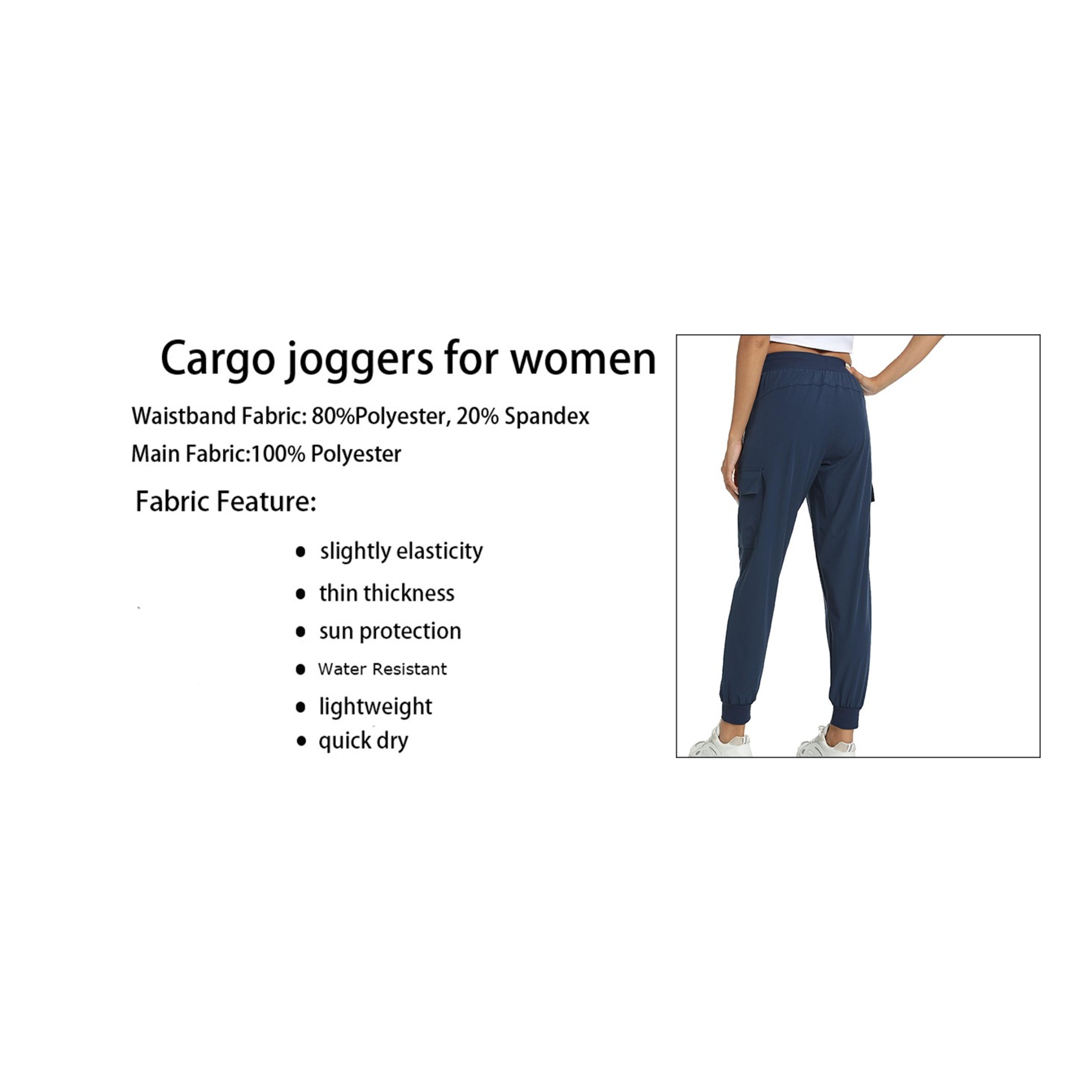Women's Lightweight Quick Dry Cargo Joggers with 4 Pockets | Water Resistant Hiking Pants for Running Camping TravelGift