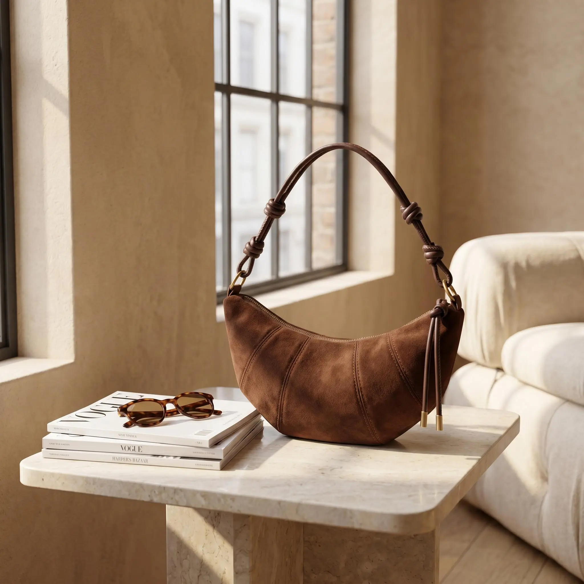 Women's Half-Moon Shoulder  – Casual Crescent/Hobo  (with knotted strap); Leopard-Print Crossbody/Underarm  (Y2K Style)