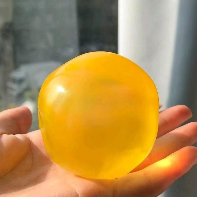 1 Count Coconut Oil Squishy Stress Ball,Shapeable No Rebound Stress Relief Ball Coconut Oil Handmade Squeezing Ball, Anxiety Relief Toy, Fidget Toy