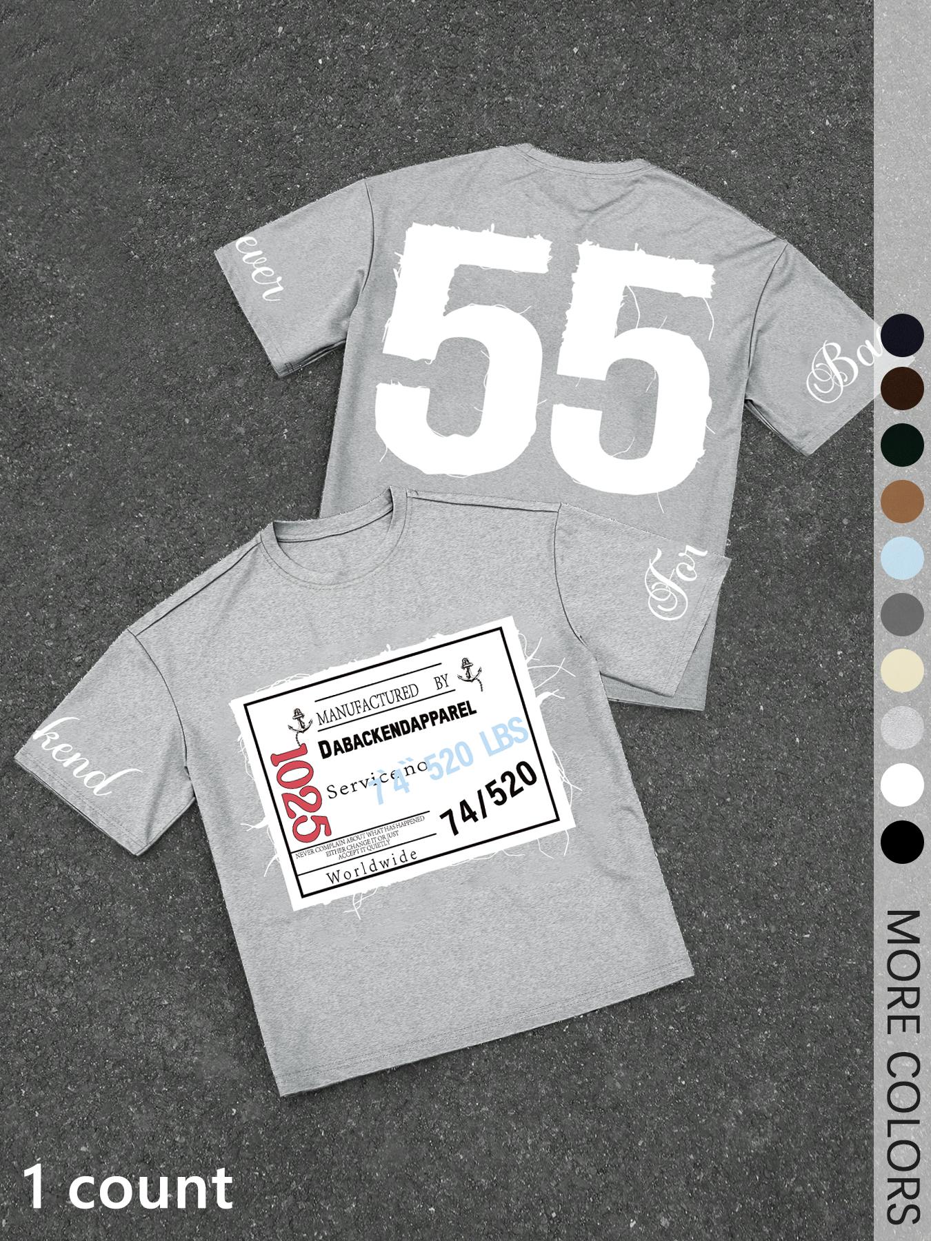 Men's Letter Print Loose Fit Sports T-Shirt, Sports Tee, Men's Graphic Shirts for All Season, Streetwear for Summer, Daily Wear, Athletic Sports Clothing