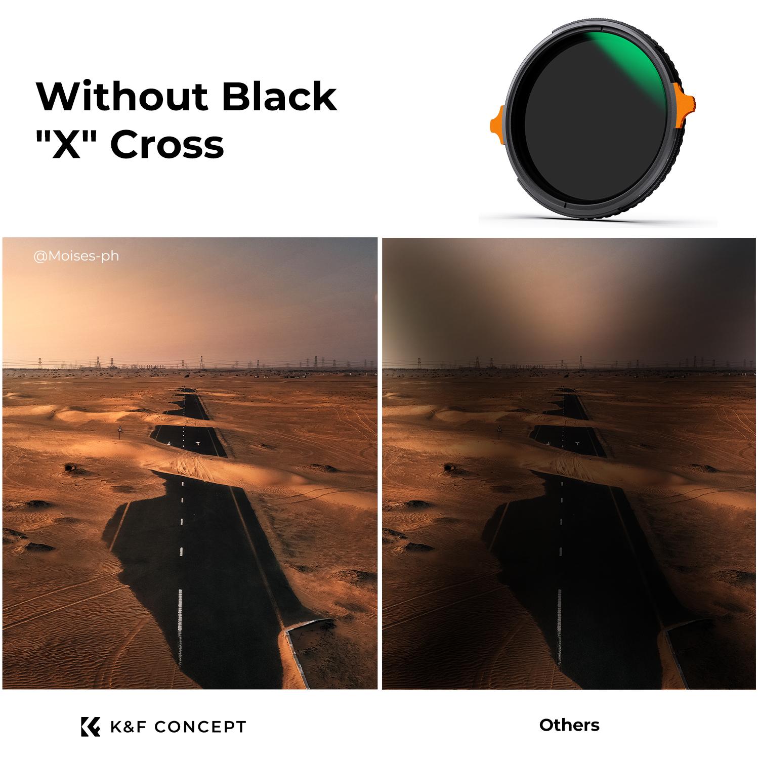 【K&F CONCEPT】Variable ND4-64 & CPL 2-in-1 + MCUV Protection Filters Kit (3 Pcs) for Camera Lens, 28 Multi-Coated 2-6 Stops Variable ND UV Lens Filters Set circular polarizer