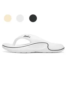 Unisex White Platform Flip Flops: Elevated Wave Sole, Thong Sandals For Outdoor & Home Use