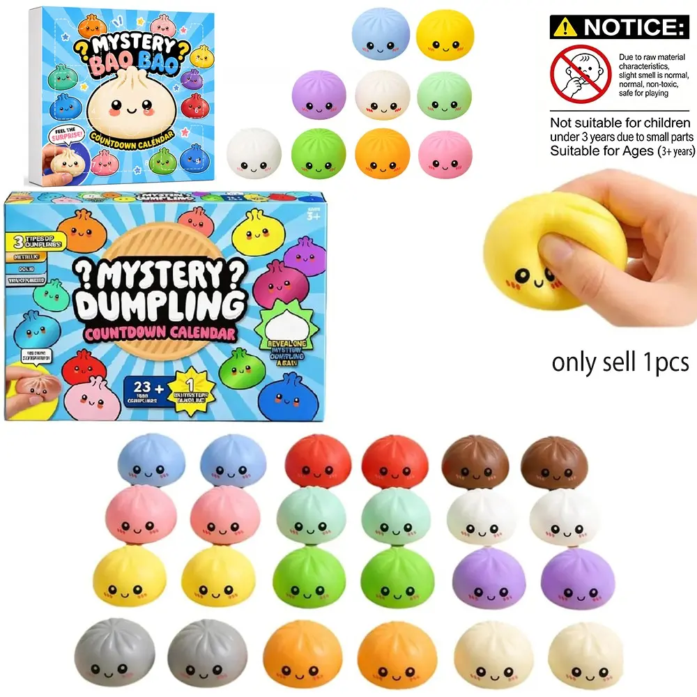 2026 Dumpling Squishy Advent Calendar, 9pcs/24pcs Squishy Dumpling Mystery Advent Countdown Calendar, Stress Relief, Sensory Fidget Toys for Anxiety Relief and Hand Relax, Birthday Gifts for Kids and Adults