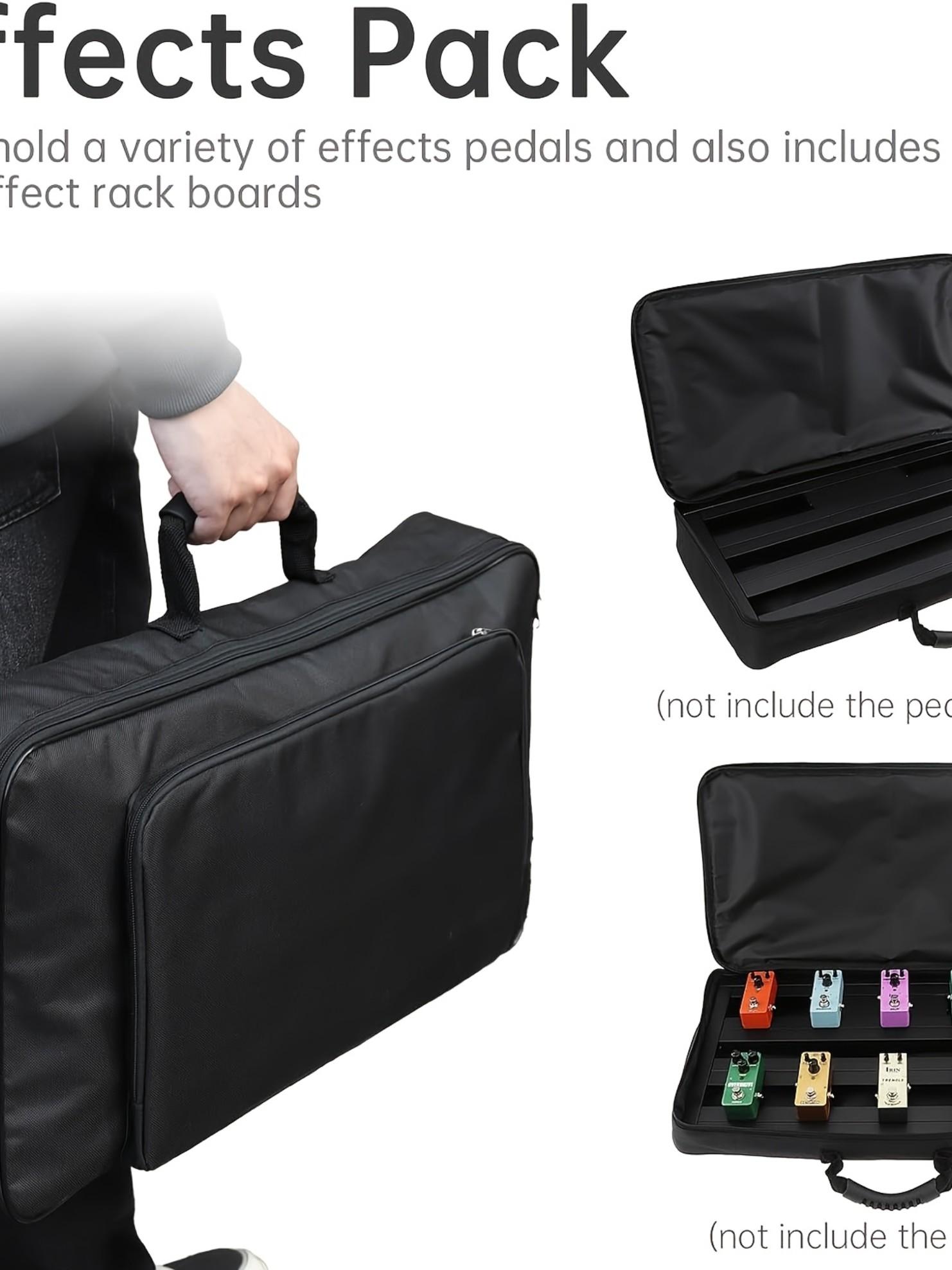 Guitar Effects Pedal Board Carry Bag, Large Capacity Portable Gig Bag, Ideal for Micro Controllers, Keyboards, Multi-Effects Pedals