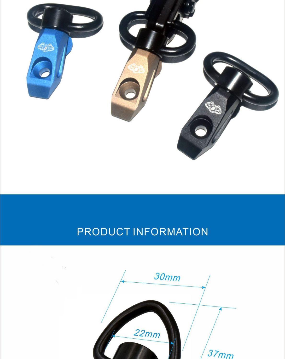 New High-quality BD Metal Quick Release Sling Buckle, Multi-function Single & Double Point Sling Strap Buckle for Outdoor Sports, Cameras, Bags, Molle Bag, Tactical Backpack Strap Loops