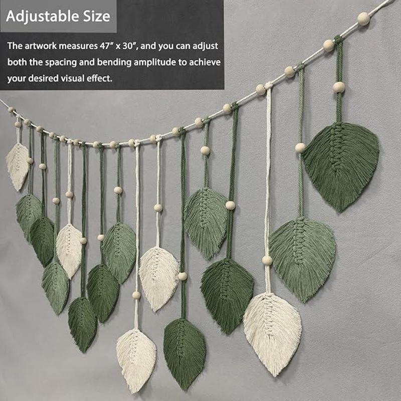 Decorative macrame leaf art for bedrooms and living spaces