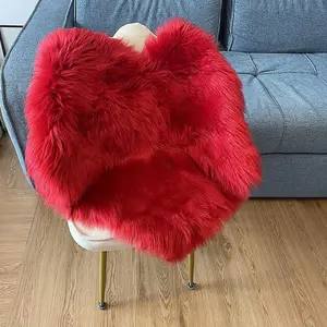 1pc Foldable Red Heart Faux-Wool Seat Cushion｜Space-Saving for Chair/Bay/Sofa/Floor, Valentine Vibe Gift