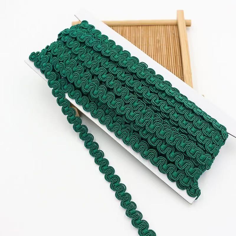 Multicolor S-Shaped Wave Trim Ribbon, 10m Long X 1cm Wide, Ideal for Clothing Curtains Pillows Sofa Edging Sewing Supplies