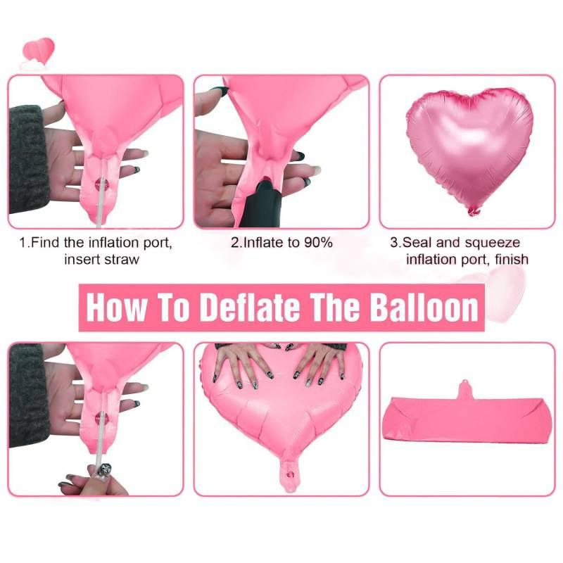 10/20Pcs Rose Gold Heart Foil Balloon Set, Decorations for Home Parties, Balloon Party Supplies, Birthdays, Anniversaries, Valentine's Day & Room Atmosphere Arrangement, Heart Shaped Balloons