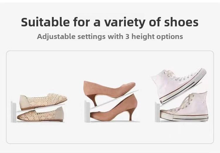Double-layer shoe rack adjustable Double Tiers shoe storage artifact Organiser household space-saving shoe cabinet layered partition sorting shoe rack