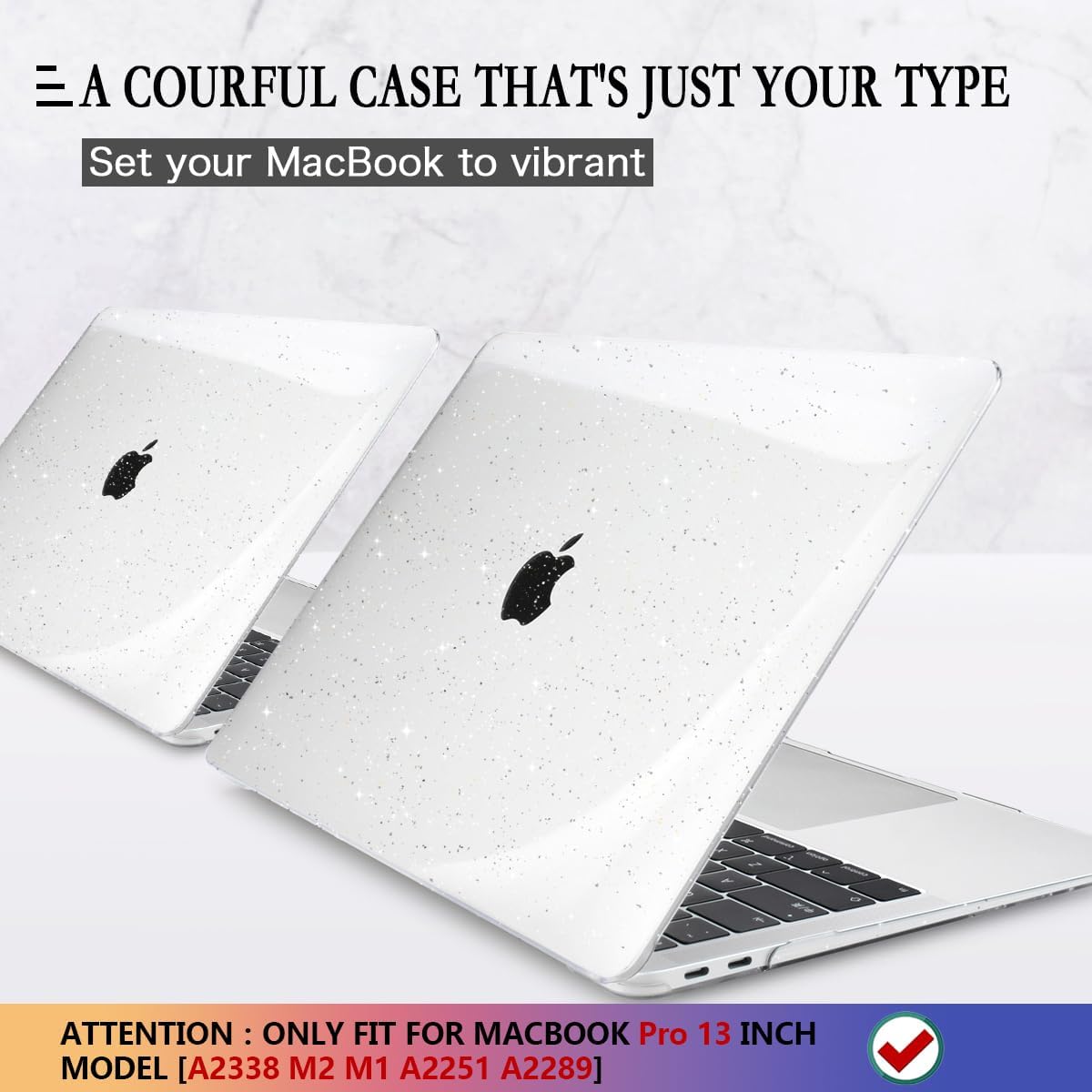 Macbook Air 13-Inch Case, Diamond-Like Shine, Ultra-Thin Protective Shell, Scratch-Resistant, Lightweight, Starry Design, Heat Dissipation