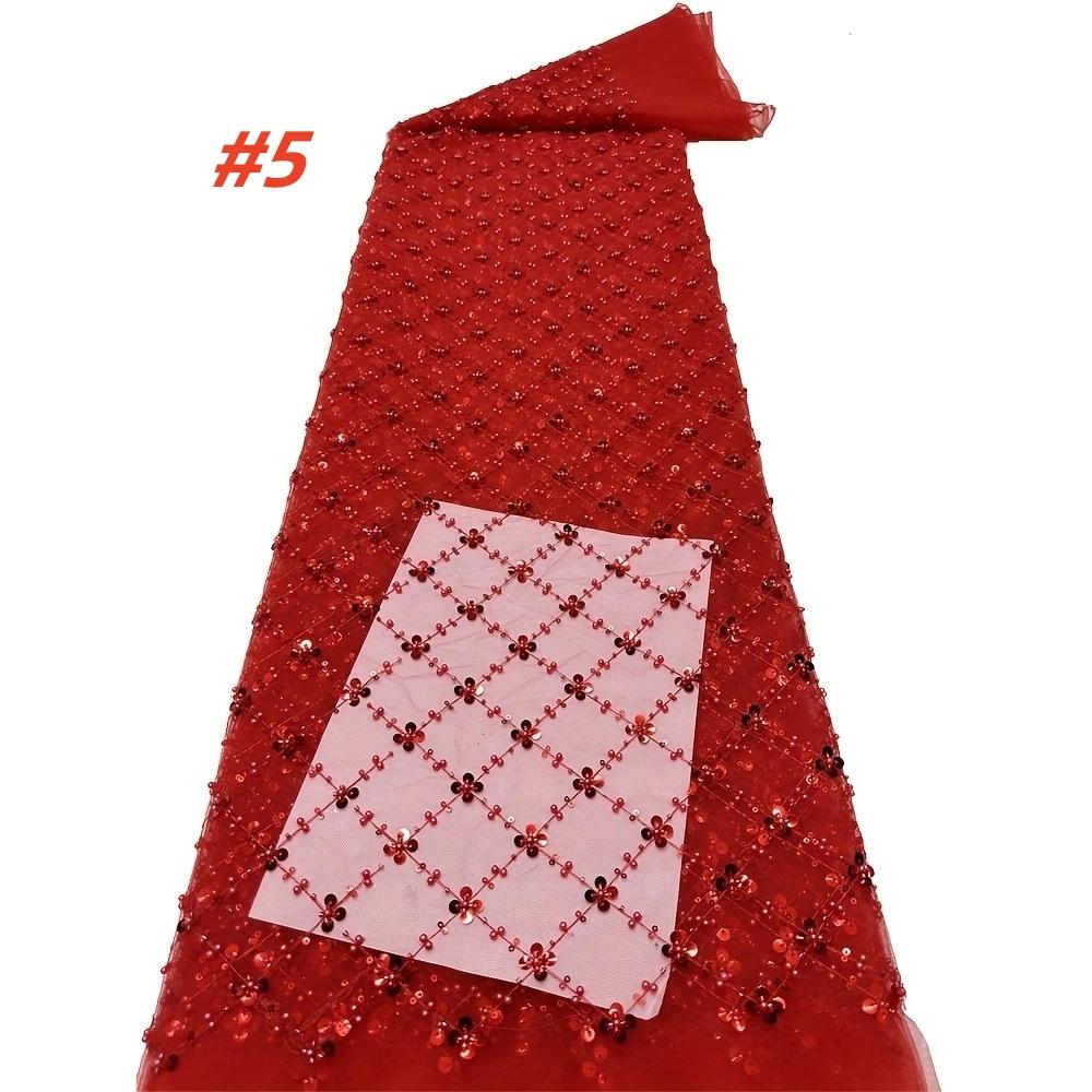 Luxury African Lace Fabric, High-Quality French Mesh Embroidery Beaded, Elegant Lace Trim, Perfect for Wedding Evening Events, Elegant Design