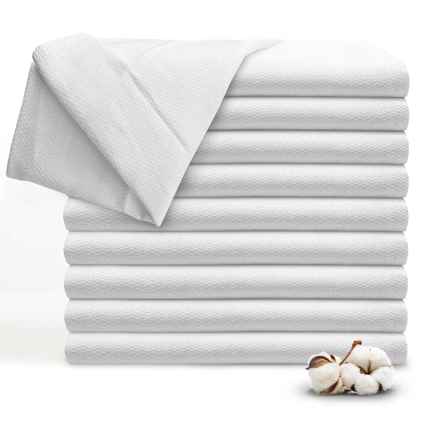 10 Pack Birdseye Flat-Fold Cloth Diapers for Babies, 100% Cotton Extra Large Reusable Diapers, Ideal for Use as Baby Burp Cloths
