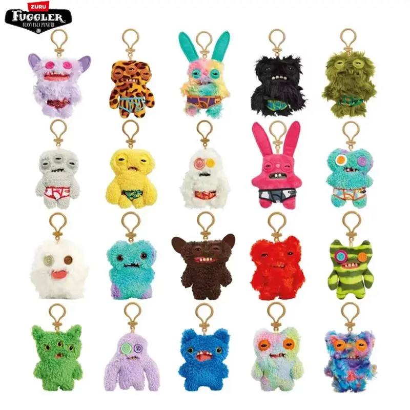 Soft Plush Dolls Keychain Ugly Grin Cute Teeth Monster Pendant  Cartoon Funny Backpack Keyring Accessories Gifts11CM