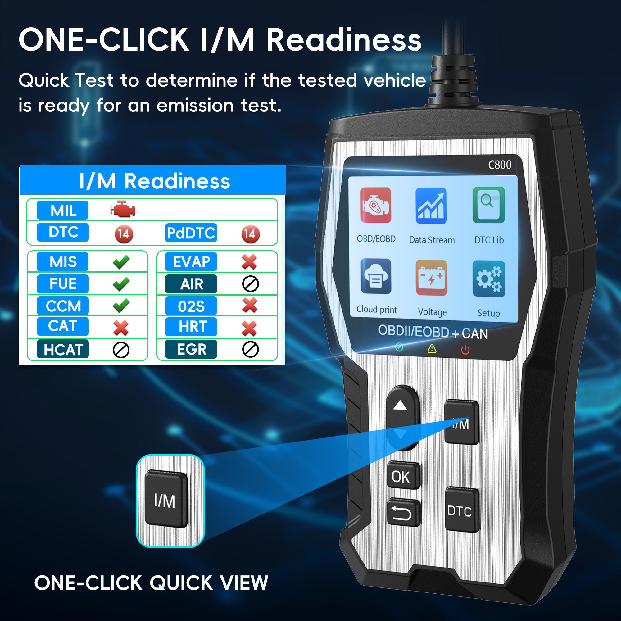 Professional OBD2 Scanner Diagnostic Tool, Check Engine Code Reader with Reset, Engine Fault Scanner, Diagnostic Scan Tool, OBDll/EOBD Car Diagnostic Tool