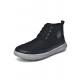 Men's Solid Color Quilted High-Top Casual Shoes, Lightweight Non-Slip Outdoor Commuter Shoes, Soft Sole Sports Sneakers