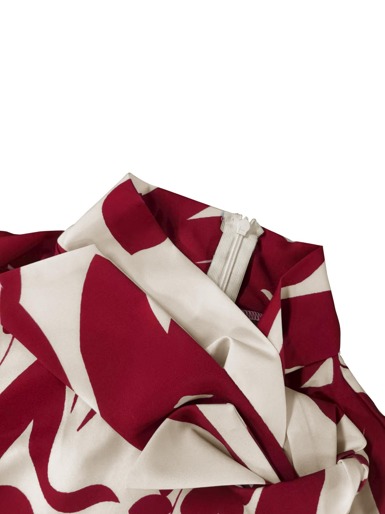 Elegant Women's Floral Print Jumpsuit, Bow Detail, High Neck Sleeveless Wide Leg, Fashion Design, All Seasons Wear, Casual Fashion Jumpsuit