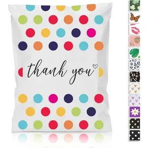 Poly Mailer 10x13 100 Pack - Strong Thick Self Adhesive Shipping Bags for Clothing, Cute Colorful Polka Dots Packaging Bags for Small Business