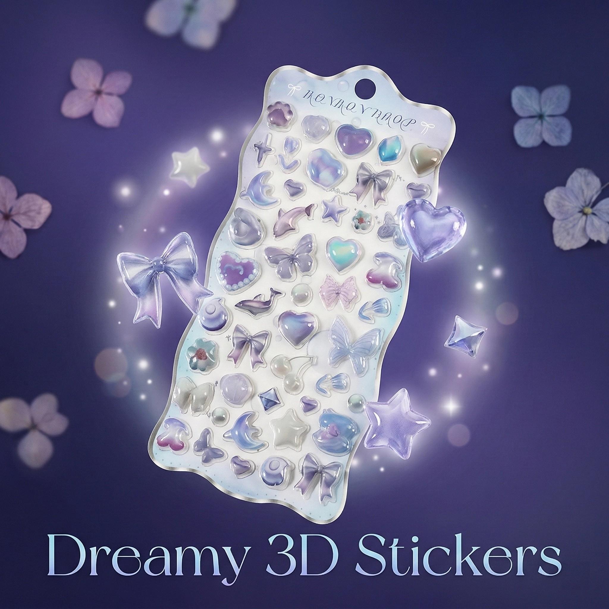 3D Cartoon Ocean Adventure Stickers, High-Quality Embossed Decals for Scrapbooks, Notebooks, Phone & Tablet Decorations
