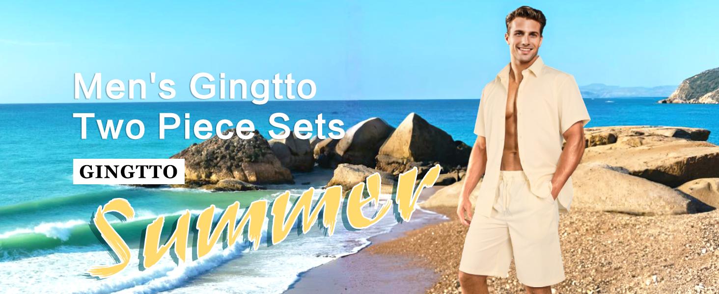GINGTTO Men's Short Sets Summer Beach Outfits Men's 2 Piece Set Casual Short Sleeve Shirts and Shorts Vacation Sets Clothes Suits Tropical Fathersdaygift GINGTTO Men's Short Sets Summer Beach Outfits Men's 2 Piece Set Casual Short Sleeve Shirts and Shorts Vacation Sets Clothes Suits Tropical Fathersdaygift