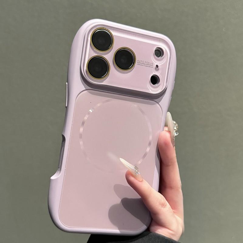 Magnetic Aurora Small Waist Big Vision Window Instant Change 17 Series Lens Protection Shockproof Phone Case, Suitable for iPhone 17 16 15 14 13 12 11 Pro Max Compatible with MagSafe Wireless Charging Matte AI Button Perfect Touch Versatile Phone Case
