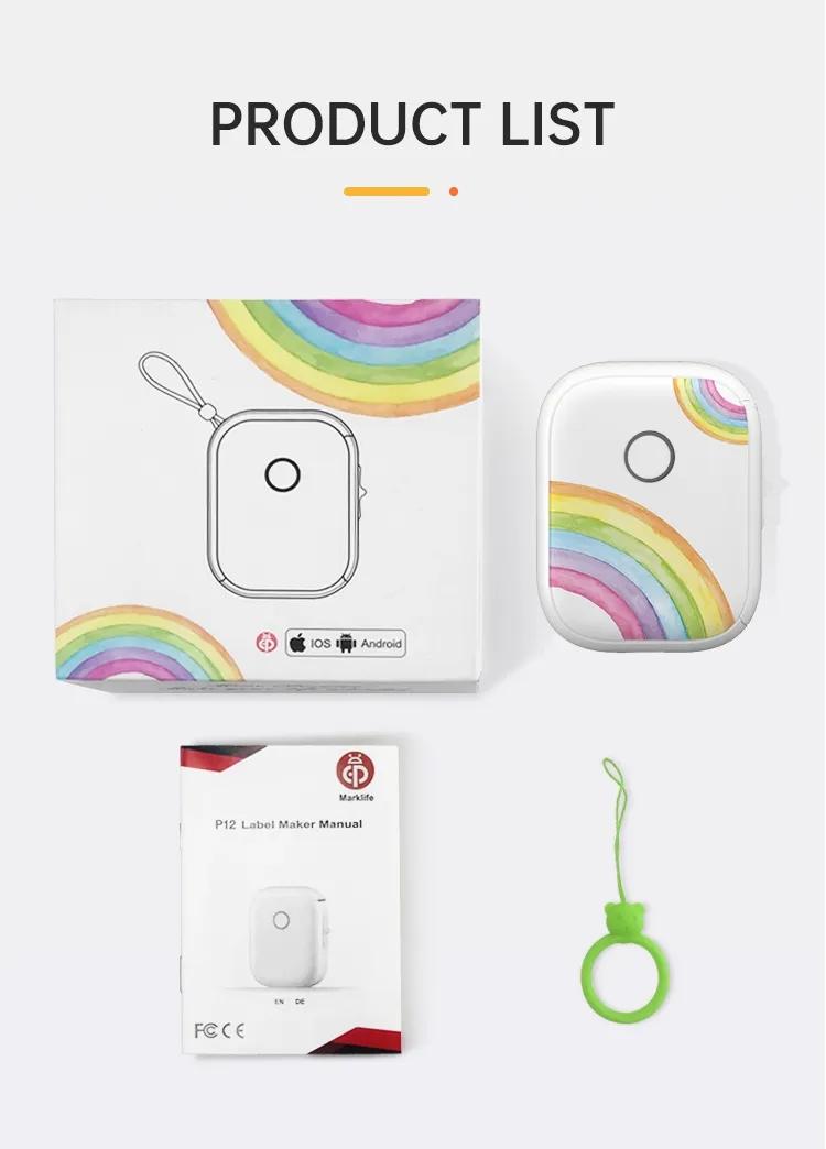 Portable Label Maker with Box, Mini Wireless Rechargeable Printer, Bluetooth-compatible Connected Phone, Includes 1 Roll Sticker, Thermal Printer, Inkless Label Printer