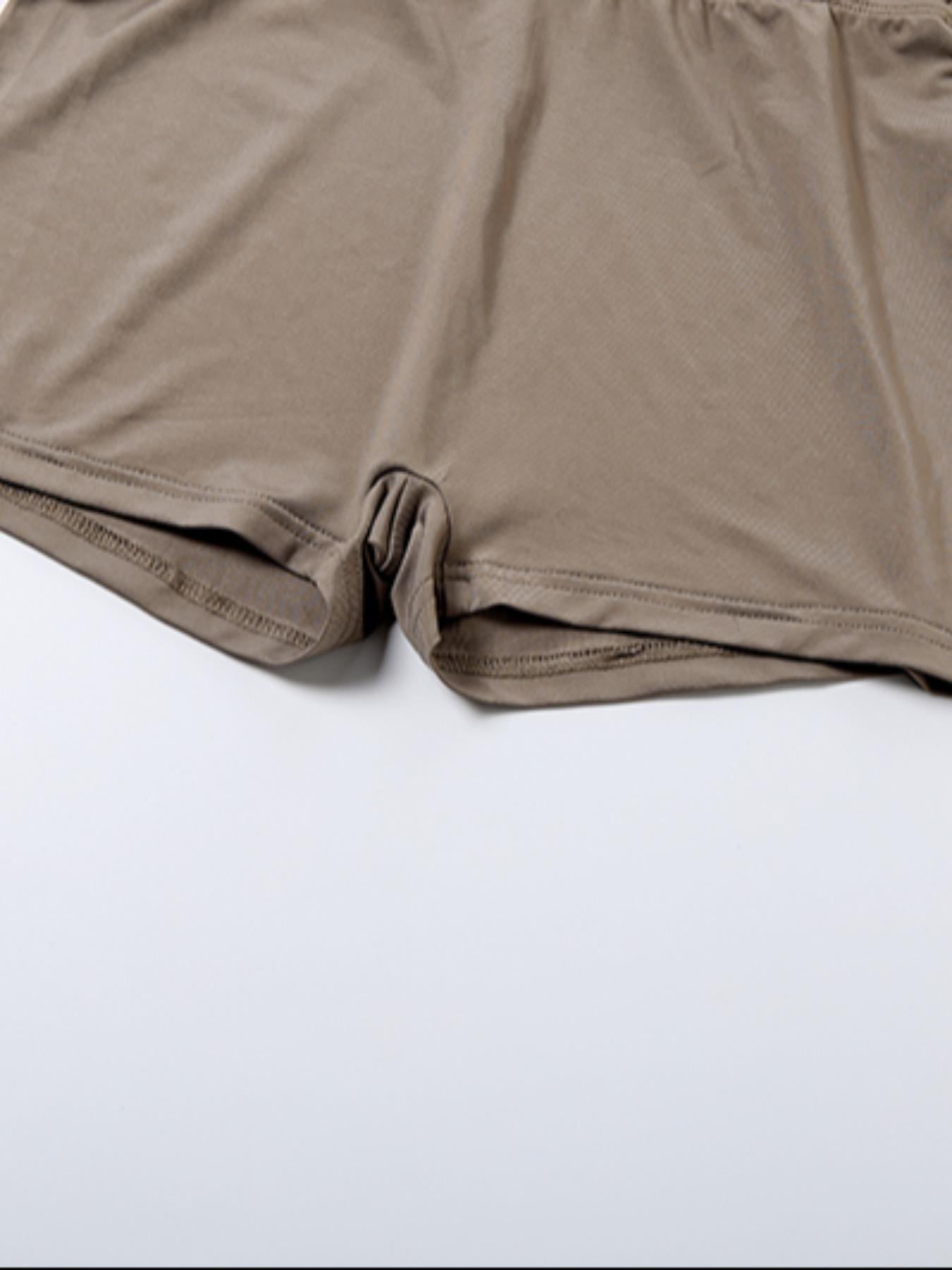 Women's Fashion Sexy Backless Solid Color Round Neck Long Sleeve Jumpsuit Shorts, Slim-Fitting High Waist, Plain Pattern