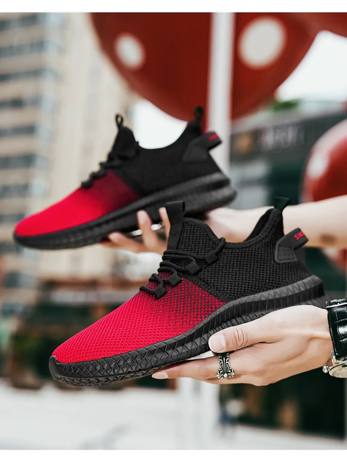 Men's Breathable Mesh Training Sneakers, Lightweight Non Slip Athletic Workout Shoes, Fashion Casual Running Walking Sports Shoes