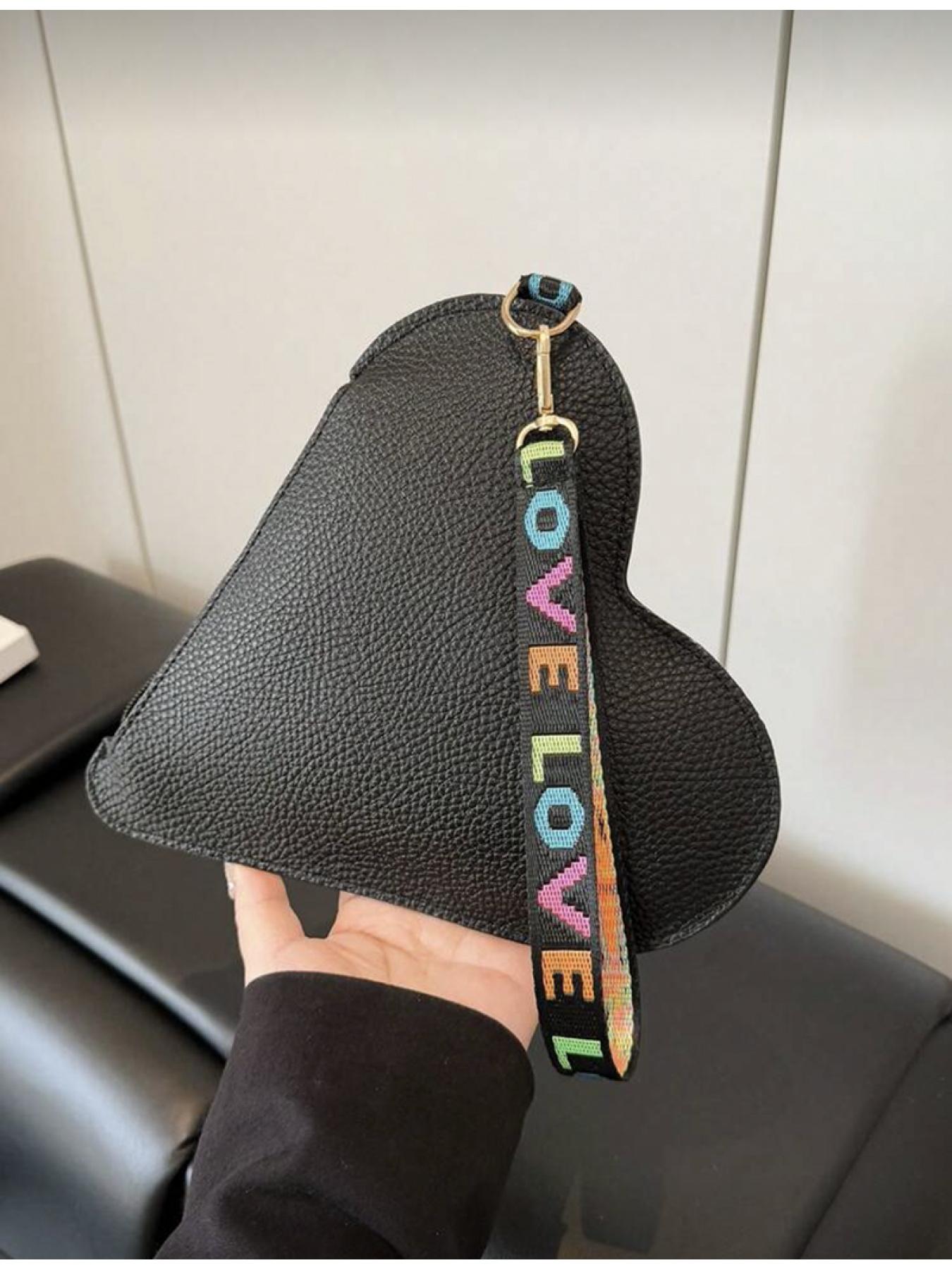 Women's Fashion Personalized Heart Shaped Solid Color PU Leather Mini Handbag Elegant Coin Wallet Retro Daily Work Commuter Wallet Handbag Chic Handbag Vintage Chic Purse