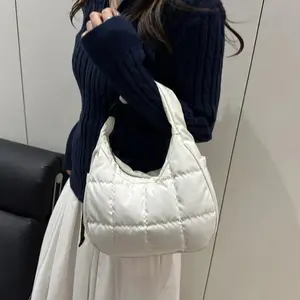 Quilted Padded Shoulder Top Handle Bag Women Fashion Large Capacity Texture Storage Bag Simple and Versatile Commuter Hobo Bag