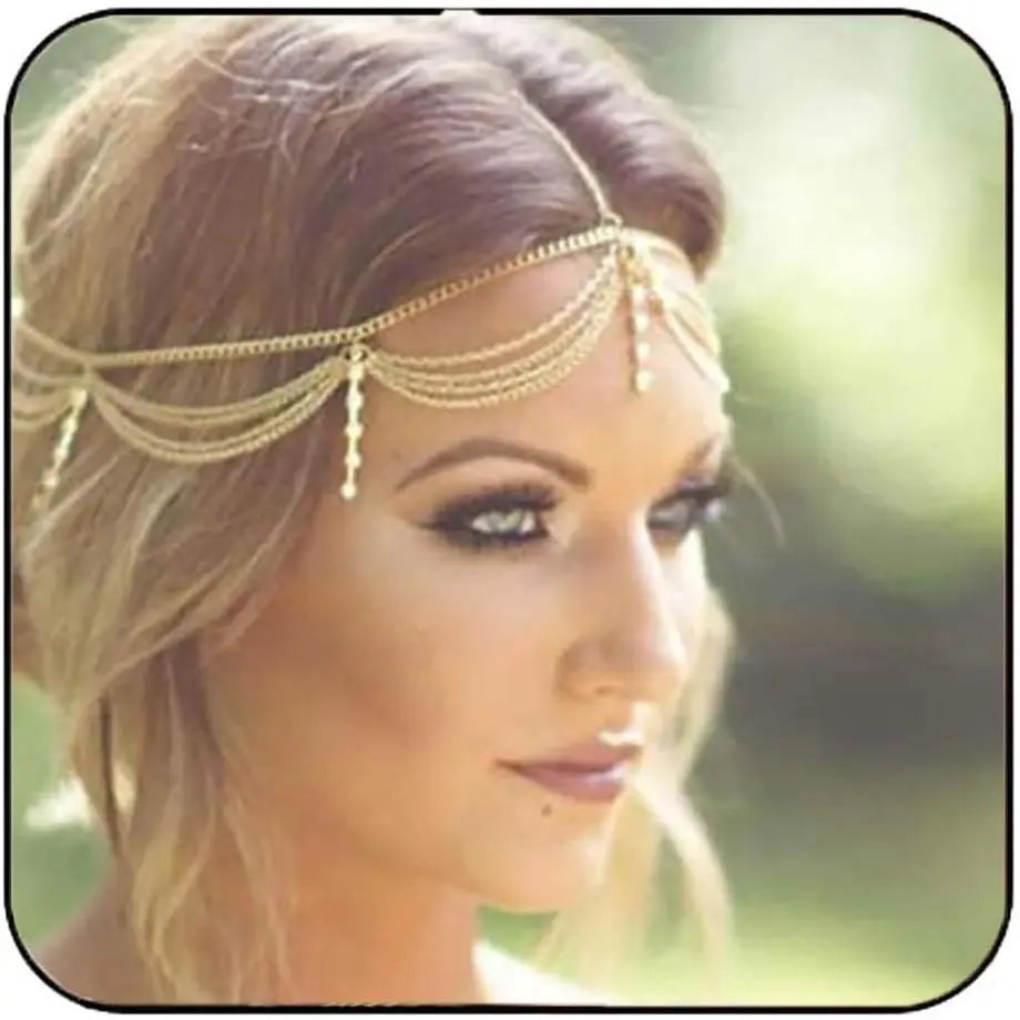Chain   Rhinestones Headpiece Headband Wedding Hair Chain Hair Accessories for Women