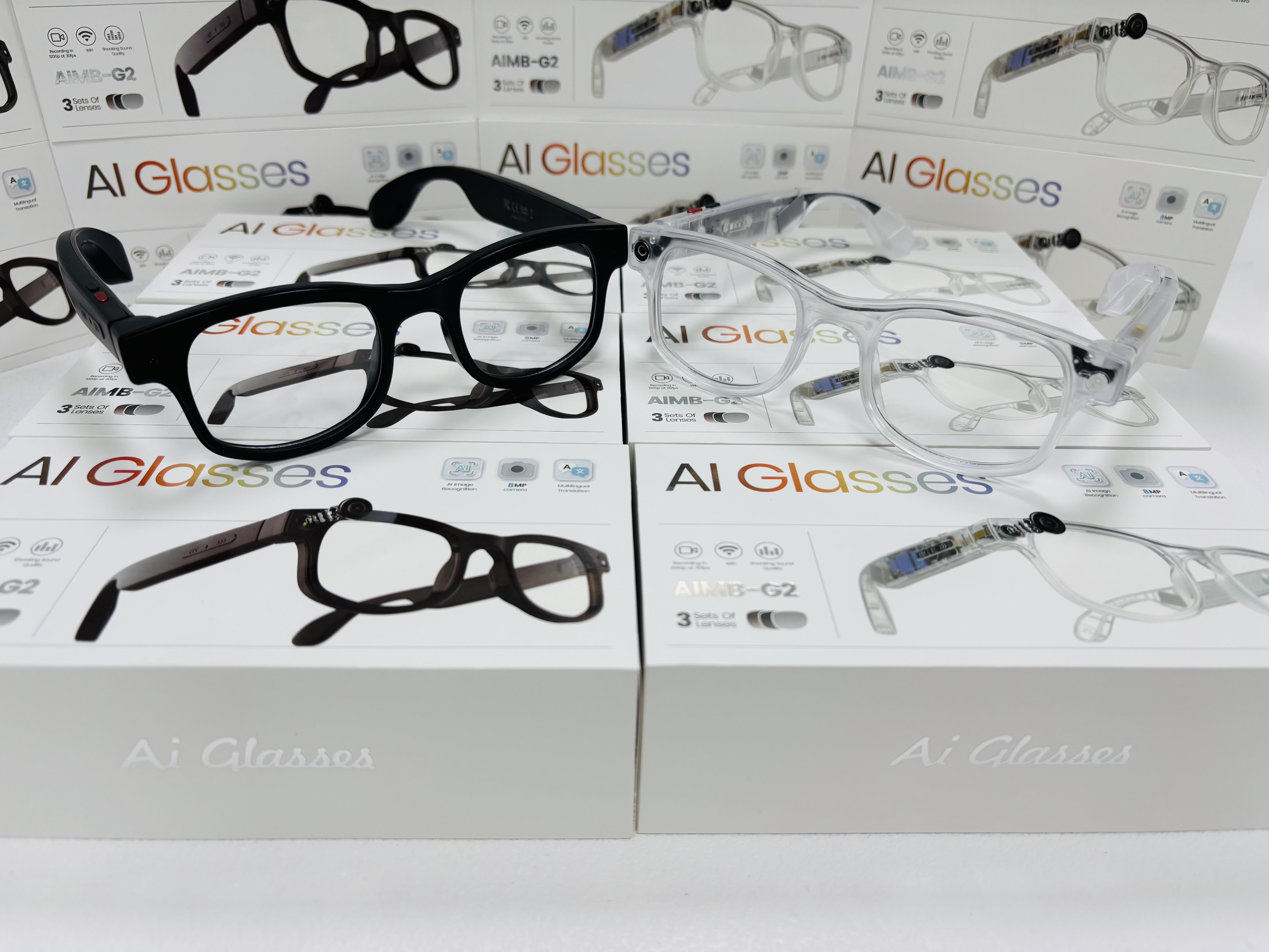 Smart Camera Glasses with 8mp Ultra-Wide Lens, Polarized Sunglasses Lenses, Ai Chatgpt Voice Control, 4 Hours Playtime, Wi-Fi/BT 5.3, Wearable Smart Glasses