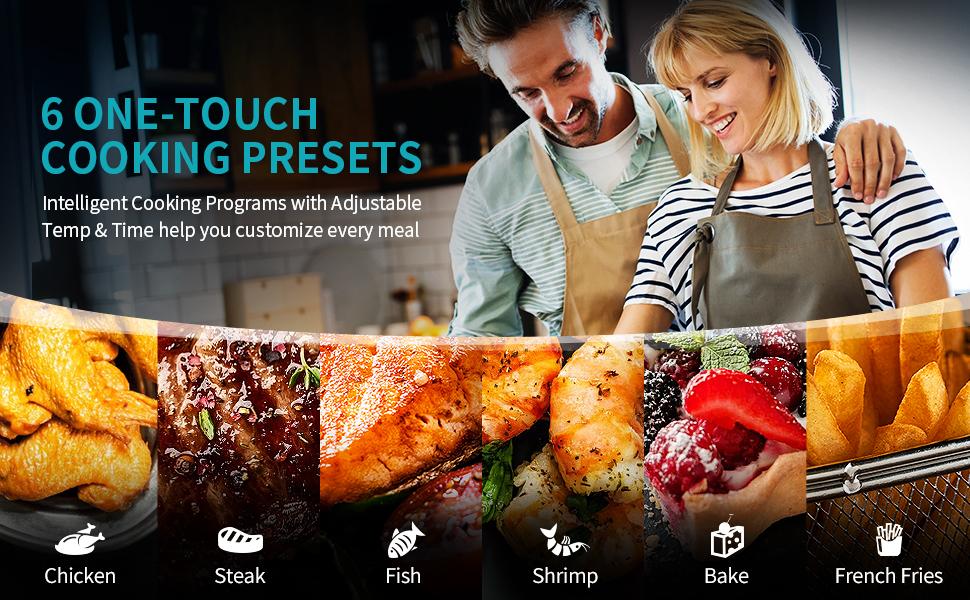 Air Fryer, 9 Quart 6-in-1 Electric Hot XL Airfryer Oven Oilless Cooker, Large Family Size LCD Touch Control Panel and Nonstick Basket, ETL Certified, 1750W Air Fryer, 9 Quart 6-in-1 Electric Hot XL Airfryer Oven Oilless Cooker, Large Family Size LCD Touch Control Panel and Nonstick Basket, ETL Certified, 1750W