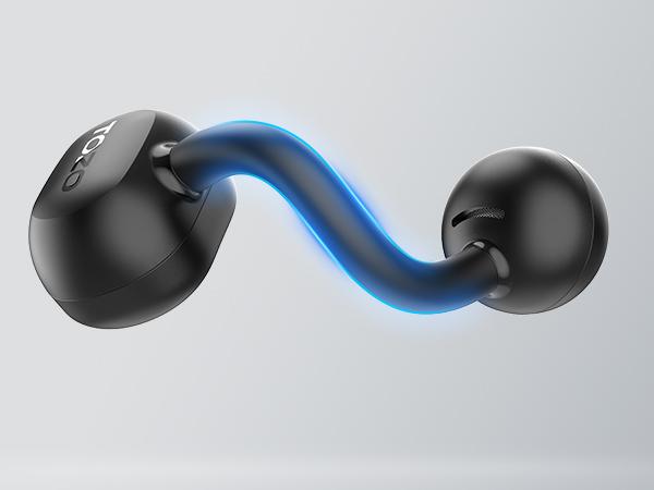 TOZO-OpenEarRing True Open Ear Headphones, Lightweight Comfort Open Ear Clip Wireless Earbuds, Bluetooth 5.3 Headphones with Smart Digital Display Design Fit Sports Cycling, Running, Workout Black FathersDayGift Audio Headset Electronic