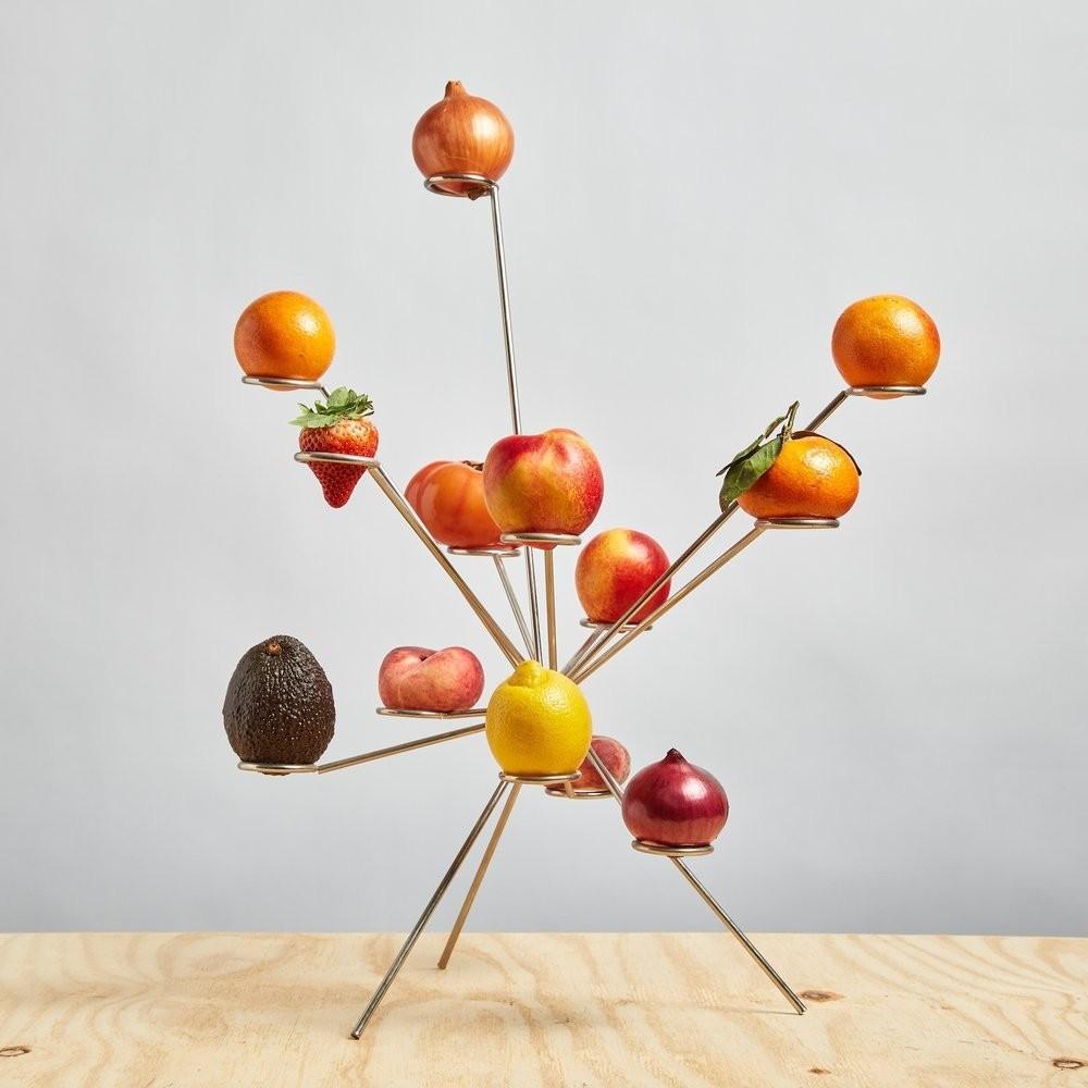 New Trendy Exploding Fruit Bowl, Simple Metal Fruit Dish Decorative Ornament, 1pc Best-Selling Home Decoration Accessory
