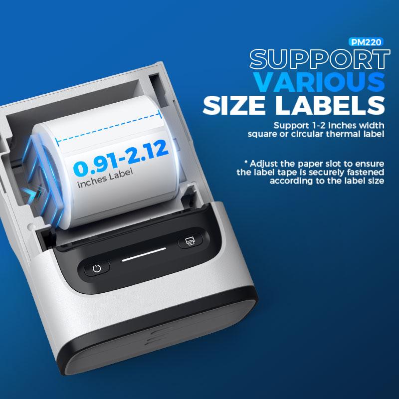 PM220 Label Printer, Bluethooth Label Printer, Portable Thermal Printer for Small Business, Logo, Clothing, Mailing, Sticker Printer for Phones & PC #SummerVibes