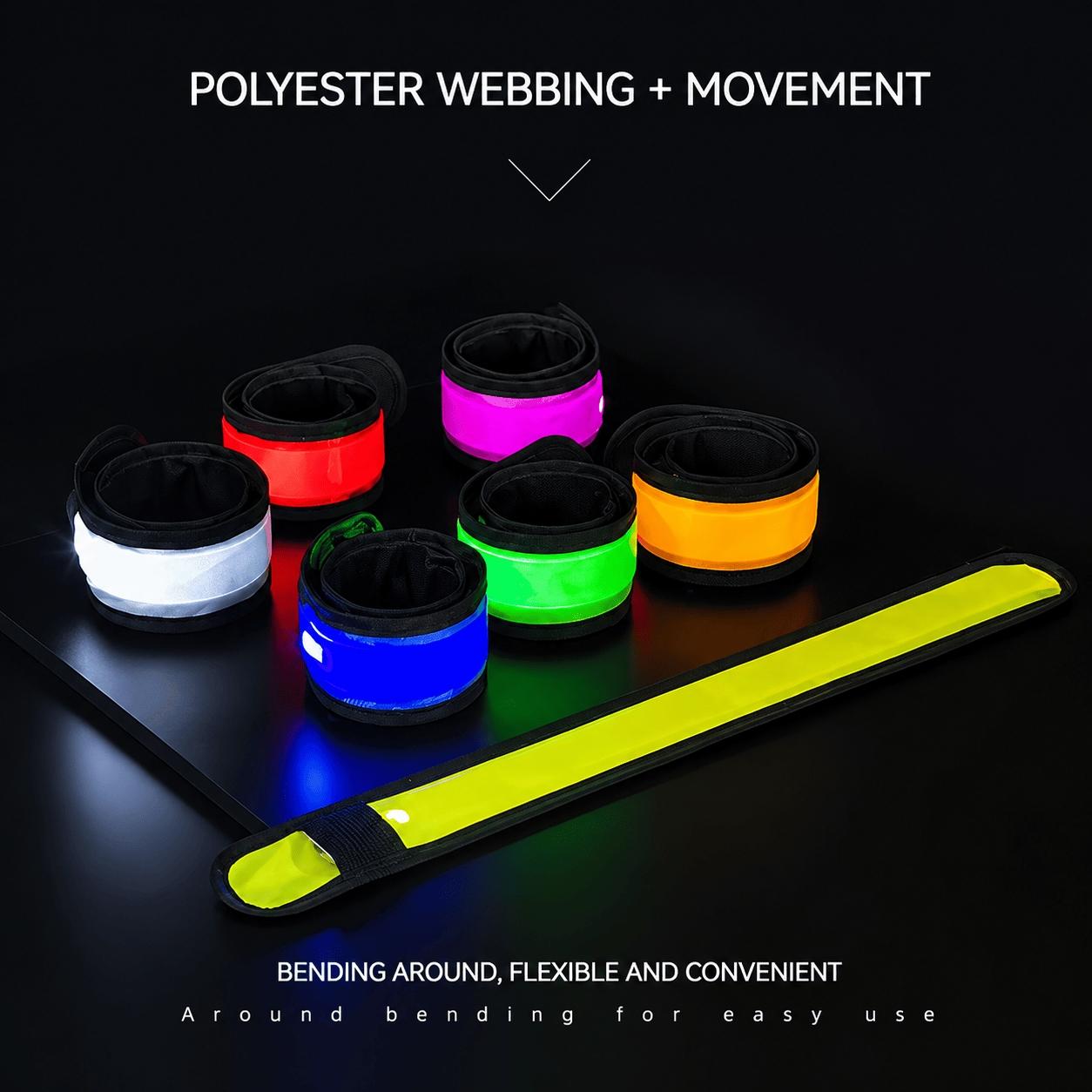 Glow in the Dark Flashing LED Arm Bands, Multicolor Sports Wristbands for Party Concert Festival, Night Running Gear for Adults Kids, Portable Glow Stick Alternative, Anti-Slip Durable Reflective Wristband